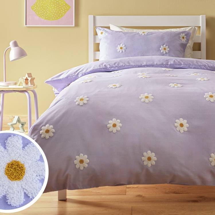 Argos Home Kids Tufted Daisy Bedding Set Toddler, imported from the UK