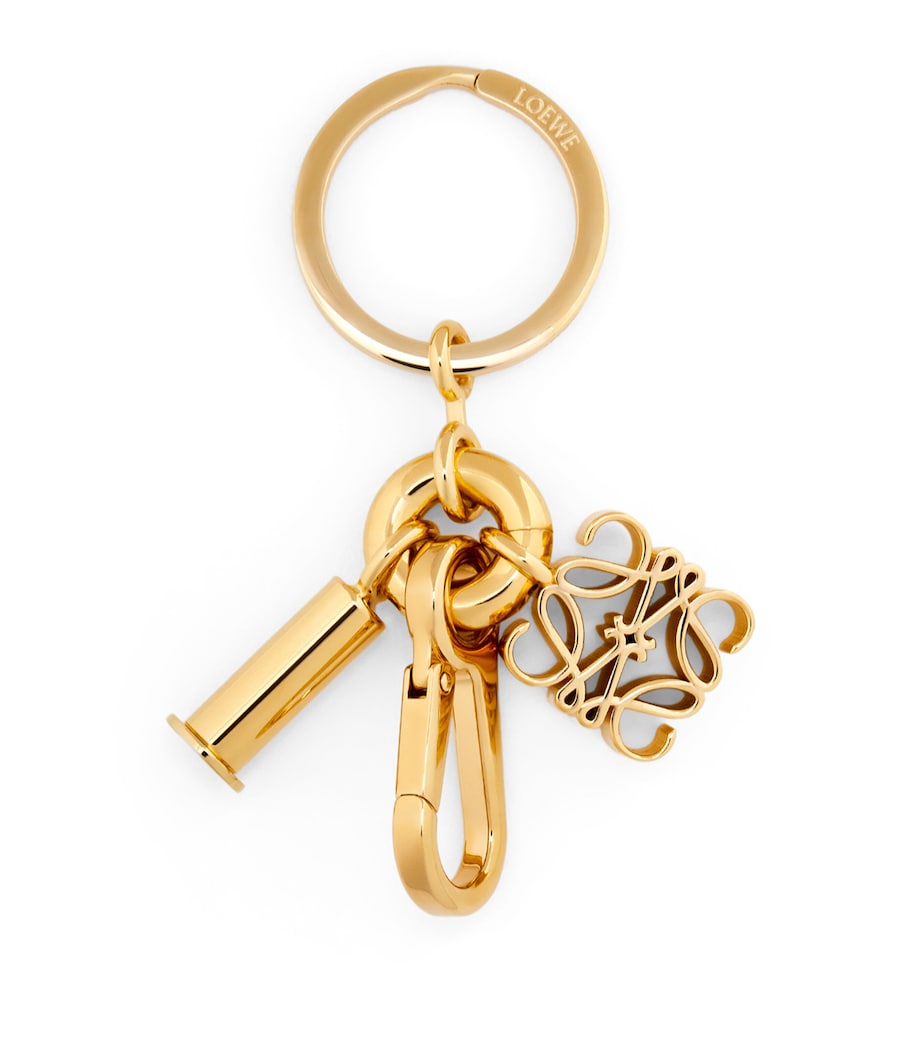 LOEWE Anagram keyring silver-tone steel 8cm x 4cm - British product