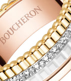 Boucheron Quatre White Edition ring mixed gold diamonds ceramic, UK version