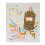 George Home Let the party Be-Gin Birthday Card General Household ASDA   