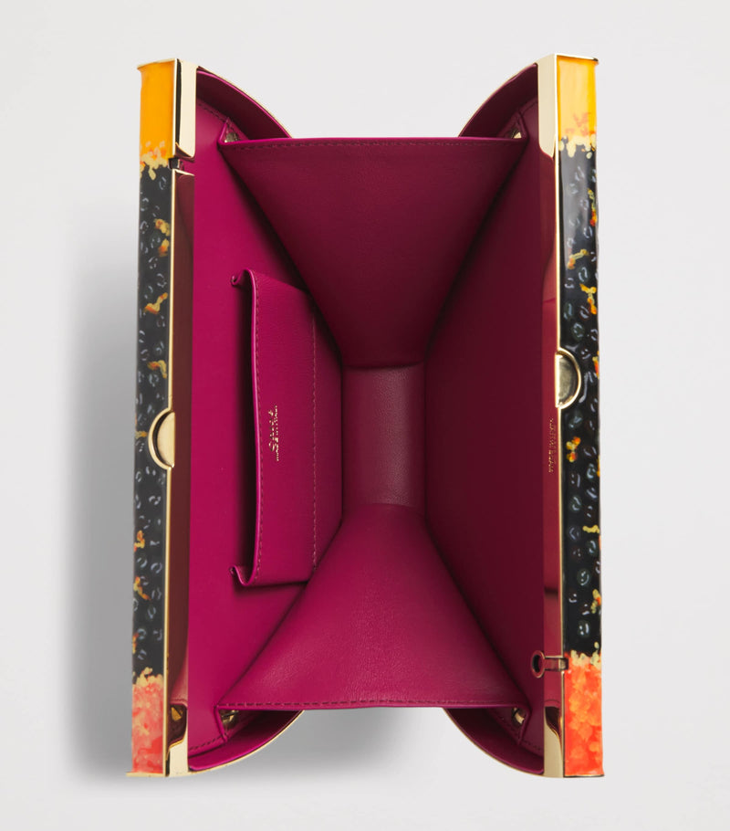 Chloé enamel papaya minaudière bag, imported from the UK