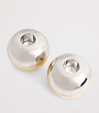 Harrods stainless steel two-tone candle holders set of 2, UK version