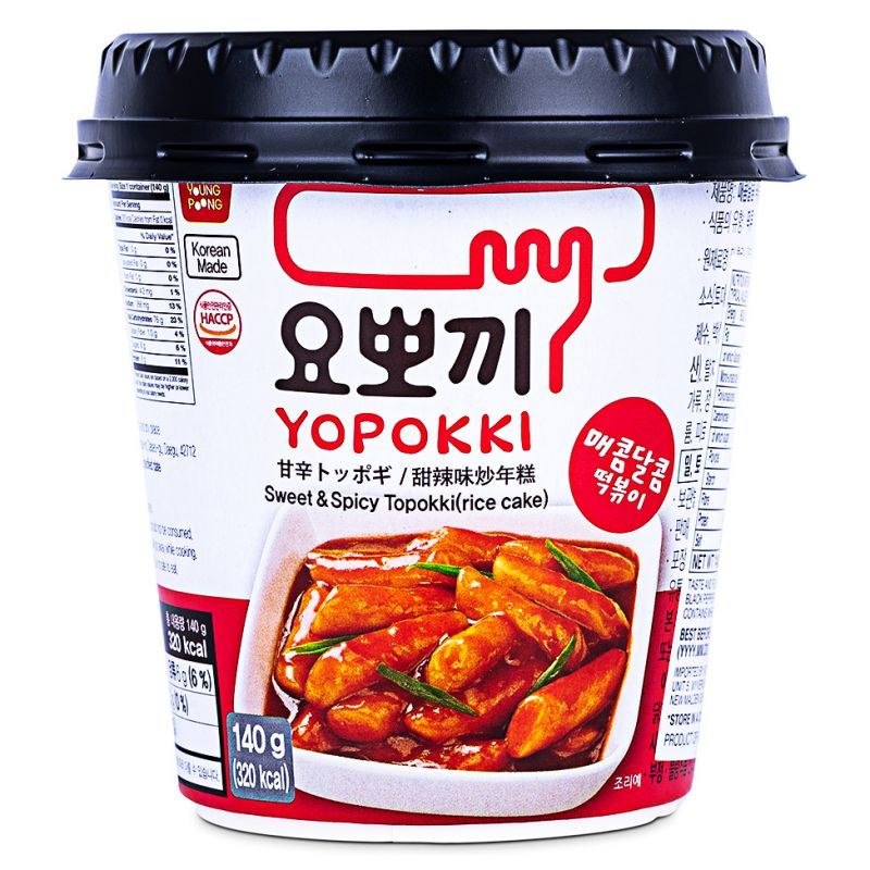 Young Poong Yopokki sweet and spicy topokki cup (British brand)