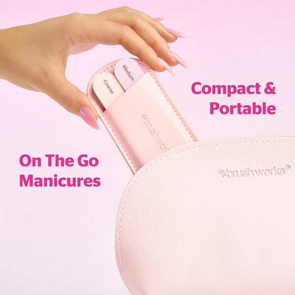 Brushworks travel manicure file set with four files and case, UK version