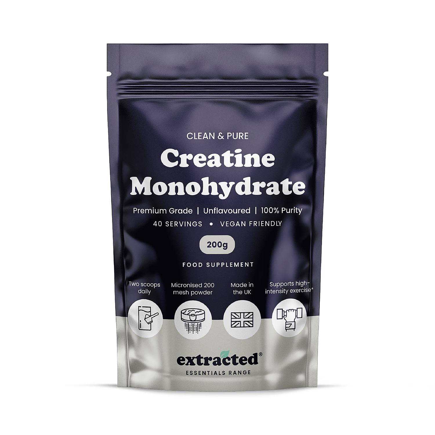 Creatine monohydrate micronised powder supplement - British product