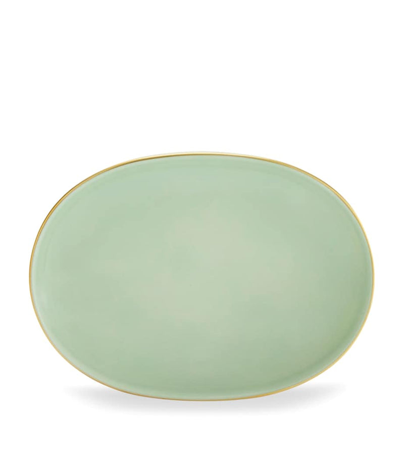 GINORI 1735 porcelain pickle dish verde 21.5cm, UK version