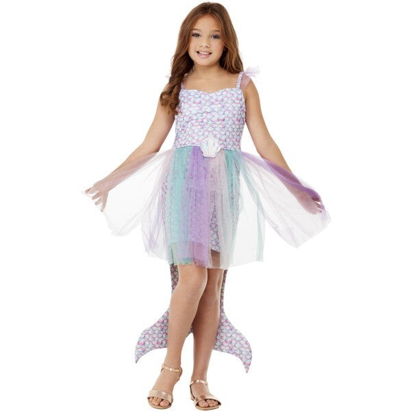Smiffys girls seashell mermaid costume purple dress (British brand)