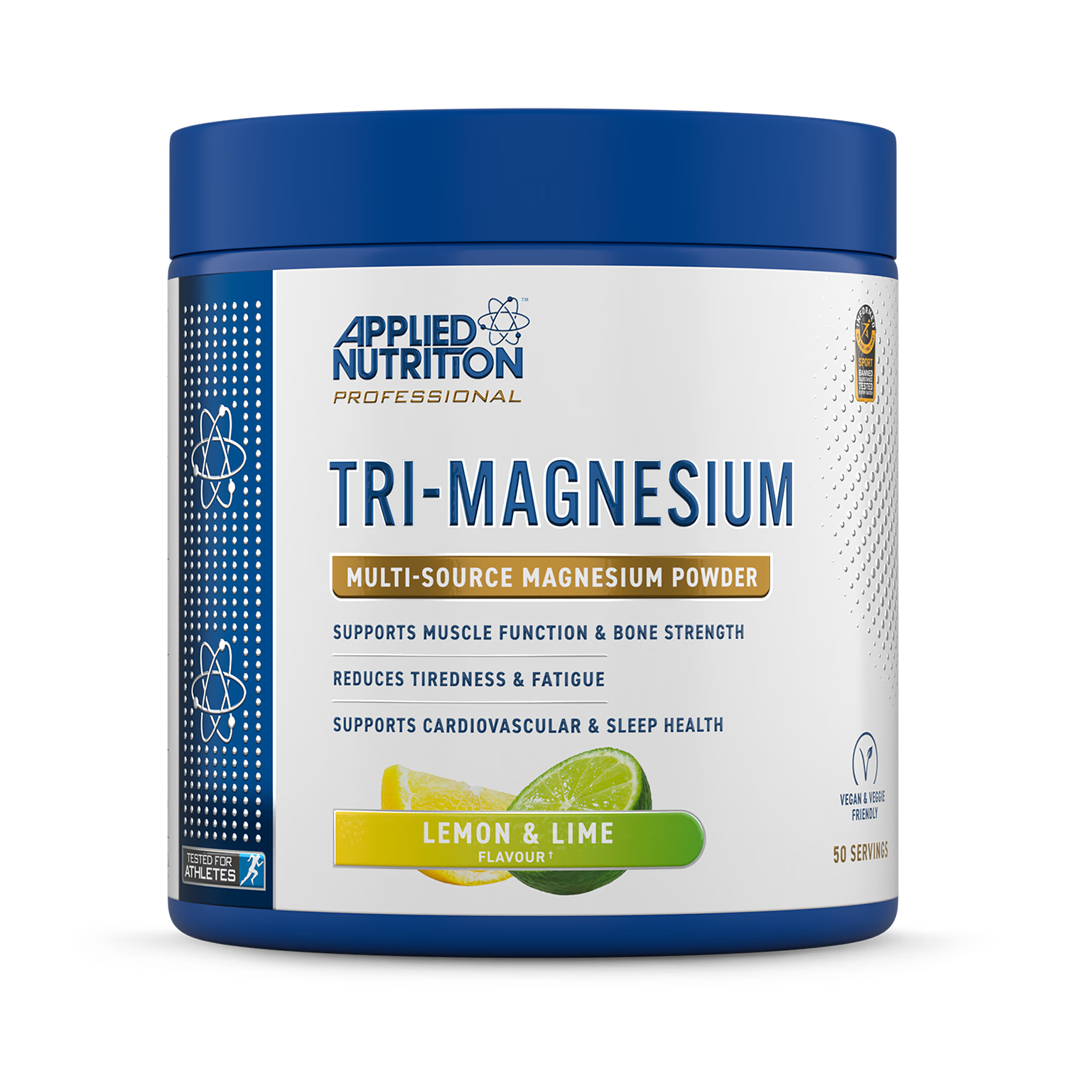 Applied Nutrition Tri-Magnesium Powder Lemon & Lime 200g, imported from the UK