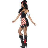 Fever red white pirate costume with accessories, imported from the UK