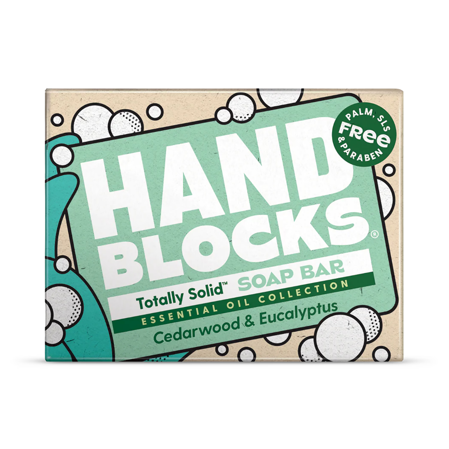 Hand Blocks Cedarwood & Eucalyptus hand soap bar, imported from the UK