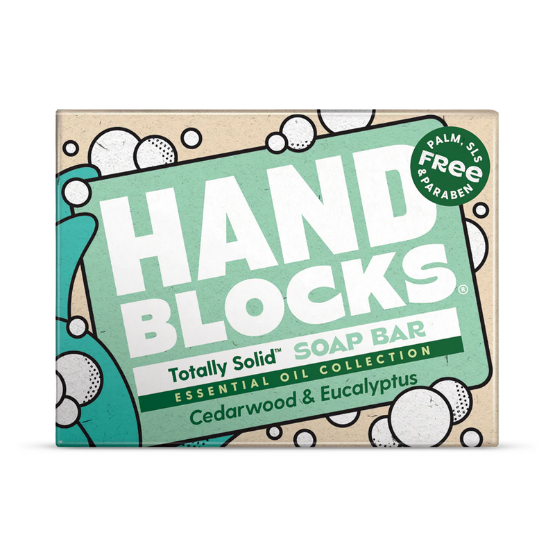 Hand Blocks Cedarwood & Eucalyptus hand soap bar, imported from the UK