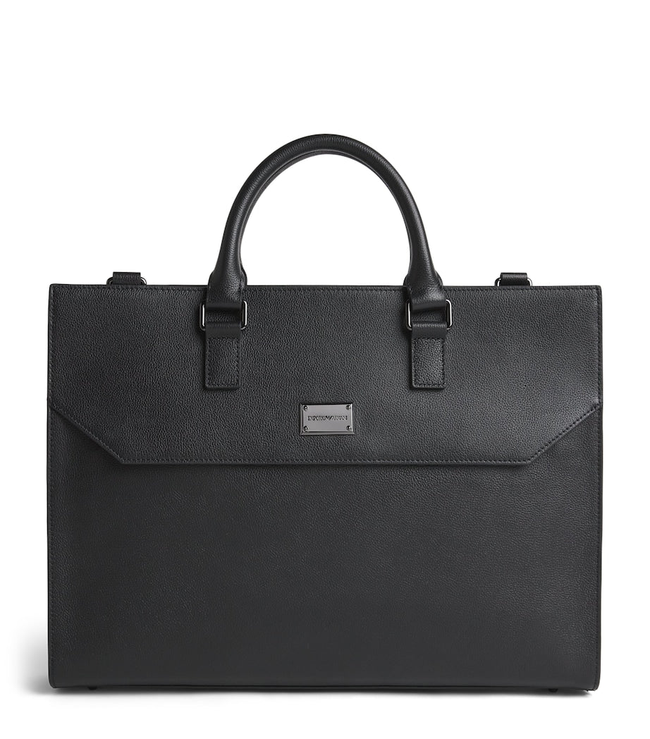 Emporio Armani logo leather briefcase, UK version
