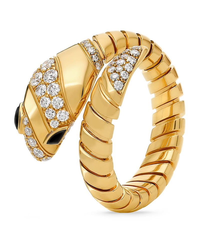 Bvlgari Serpenti yellow gold diamond ring - British product