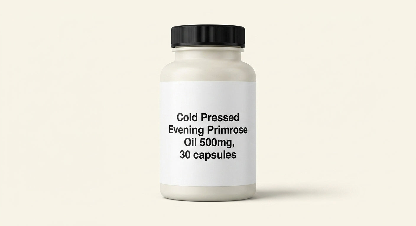 Holland & Barrett Evening Primrose Oil capsules 500mg, imported from the UK