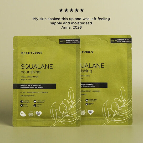 BEAUTYPRO squalane nourishing face sheet mask, imported from the UK