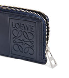 LOEWE debossed logo card holder in satin calfskin, UK version