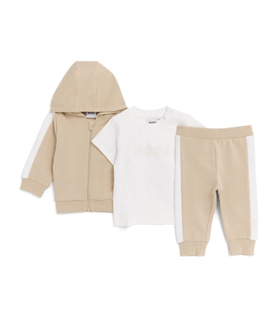 مجموعة ملابس أطفال من Harrods BOSS Kidswear تيشيرت قطني، سروال، وسترة (من 3-18 شهرًا) - تسوق عبر الإنترنت من McGrocer