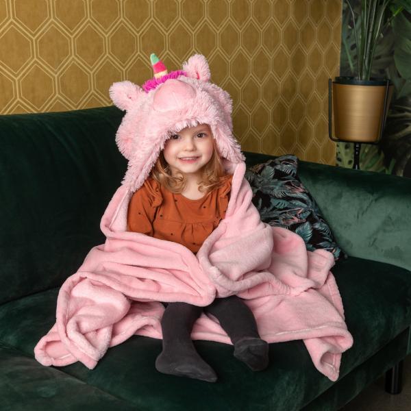 Cozy Noxxiez unicorn hooded blanket super soft fleece 130x100cm (British brand)