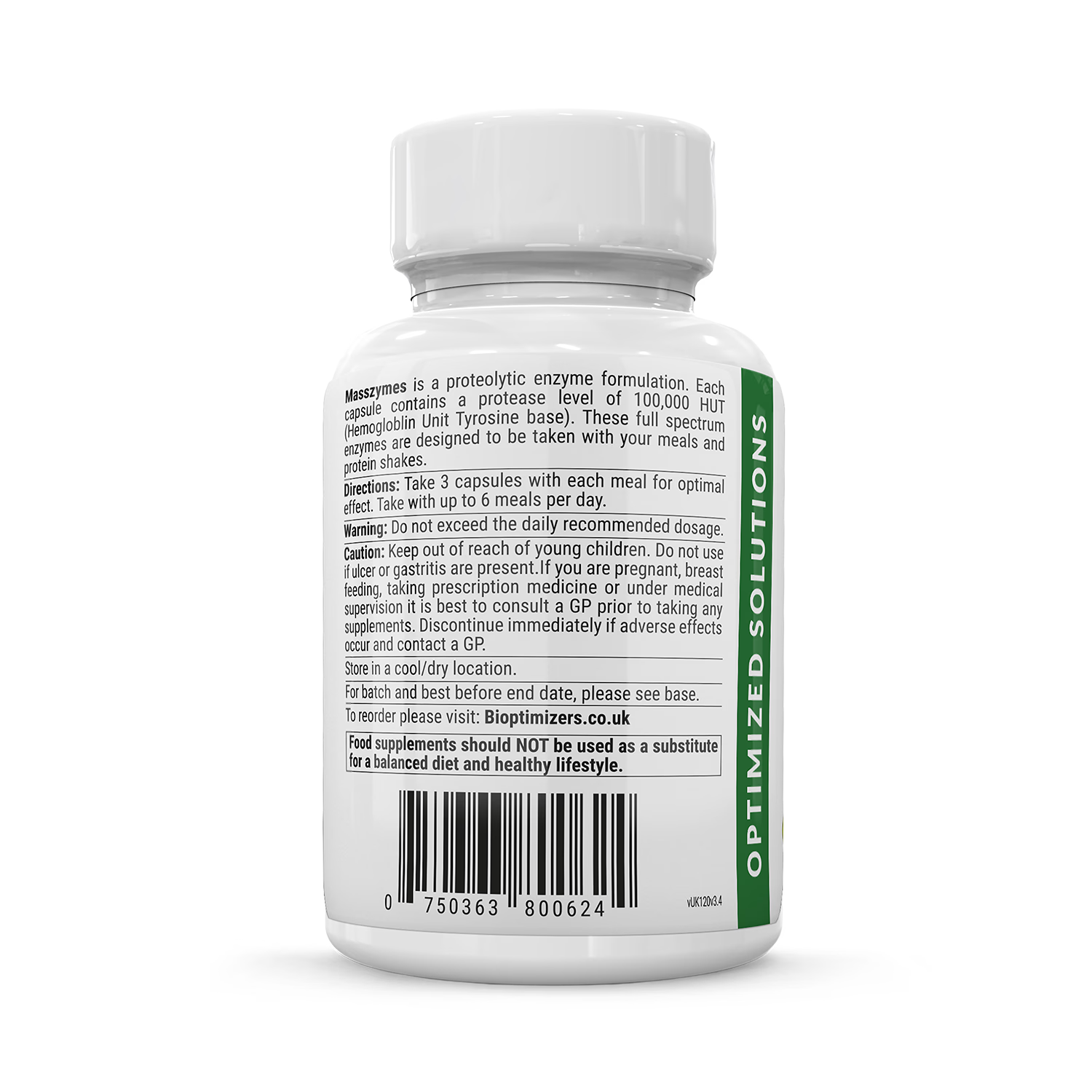 Masszymes full spectrum digestive enzymes 250 capsules (British brand)