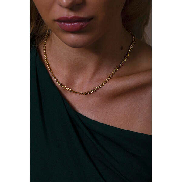 SVNX gold heart link necklace one size, imported from the UK