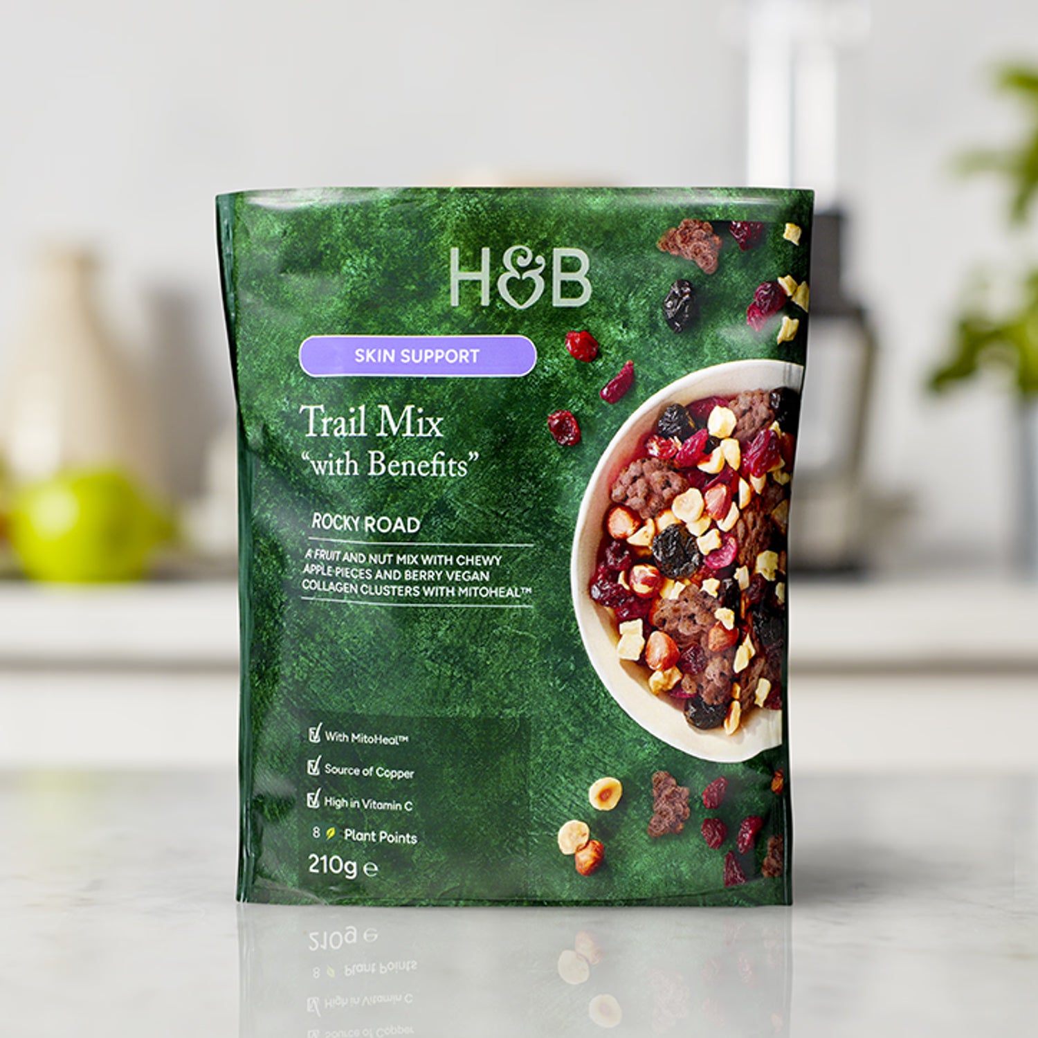 Holland & Barrett Skin Support Rocky Road Trail Mix 210g, UK version