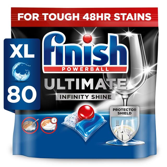 Finish Ultimate Infinity Shine Dishwasher Tablets   80 per pack