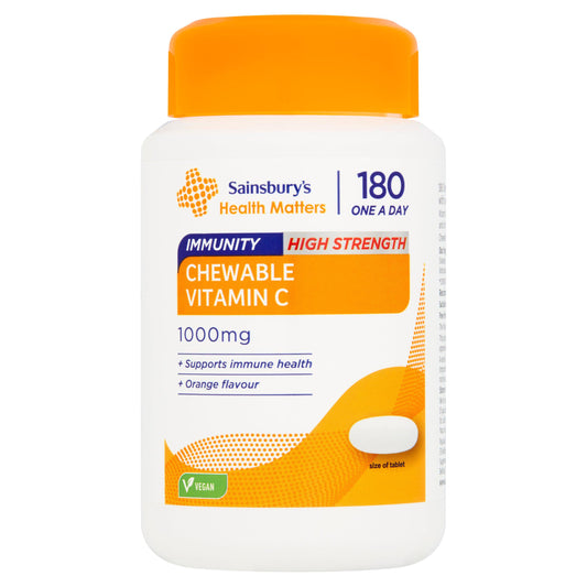 Sainsbury's Health Matters Immunity Chewable Vitamin C One a Day Tablet x180 1000mg - McGrocer