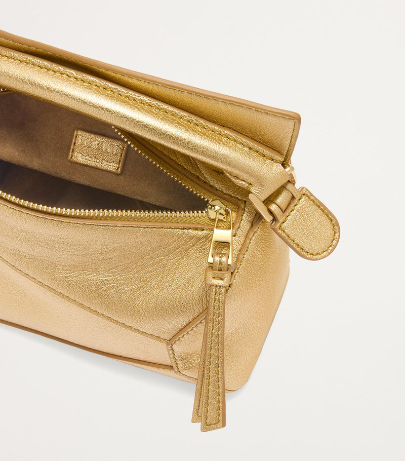 LOEWE mini metallic leather Puzzle top-handle bag, UK version