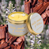 Bomb Cosmetics scented tinned candle White Amber Musk 180g, imported from the UK