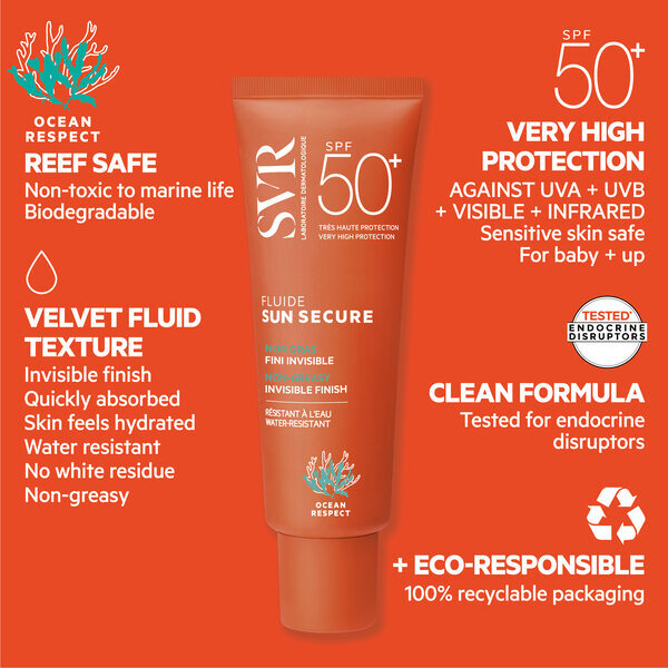 SVR SPF50+ hydrating face sunscreen fluid 50ml (British brand)