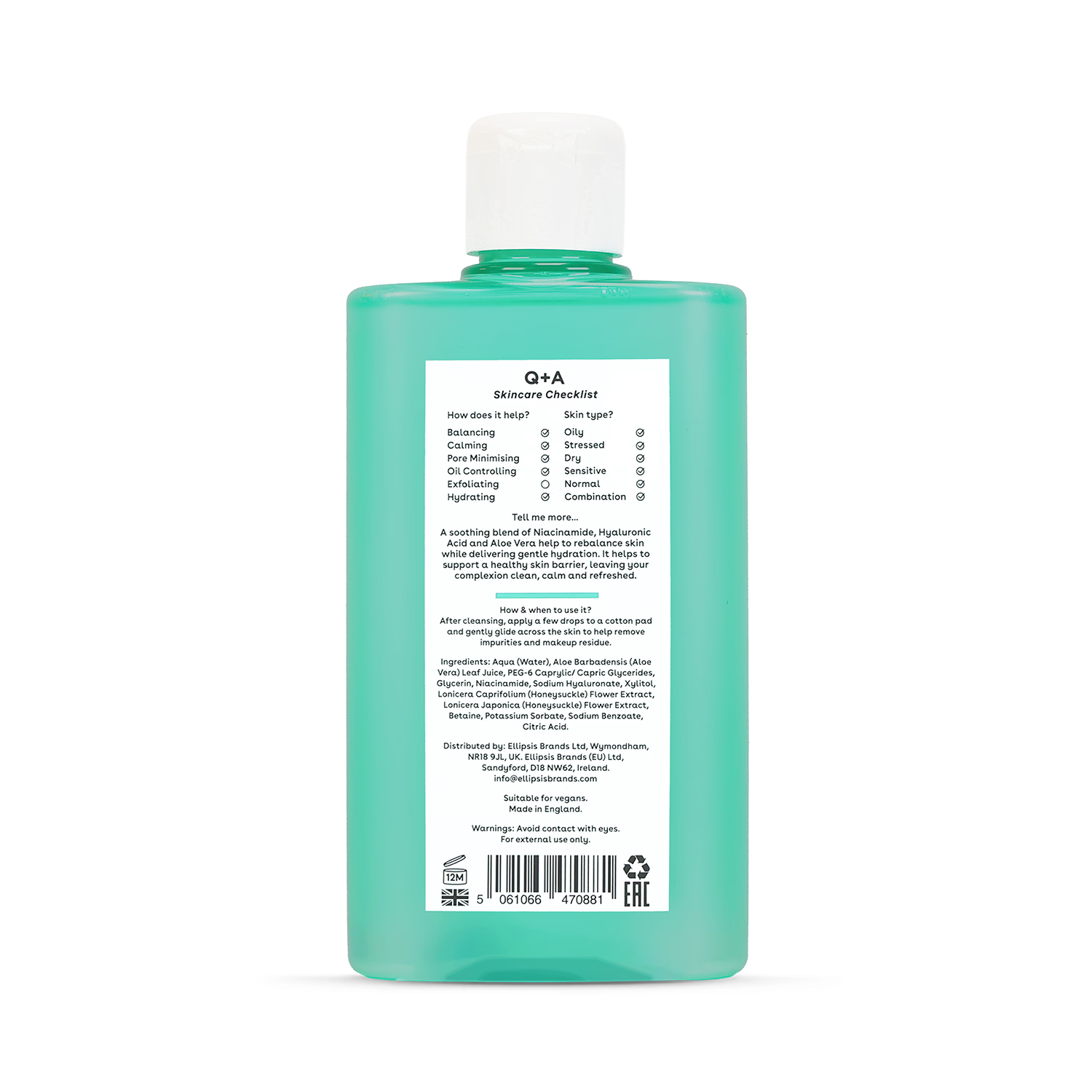 Q+A Niacinamide Daily Toner 150ml - British product