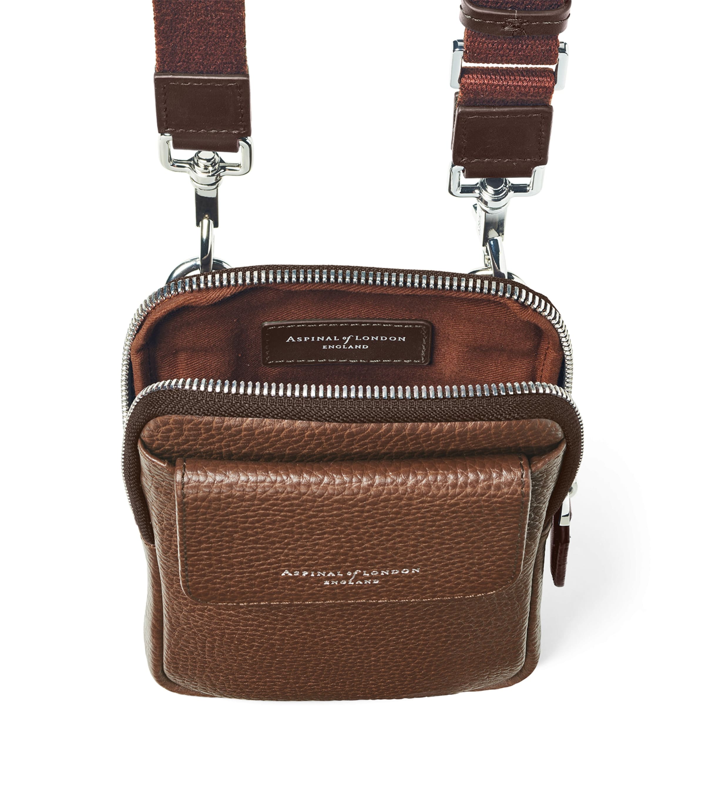 Aspinal of London leather cross-body phone pouch (British brand)