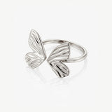 MUCHV adjustable butterfly ring in 18k gold or silver, UK version