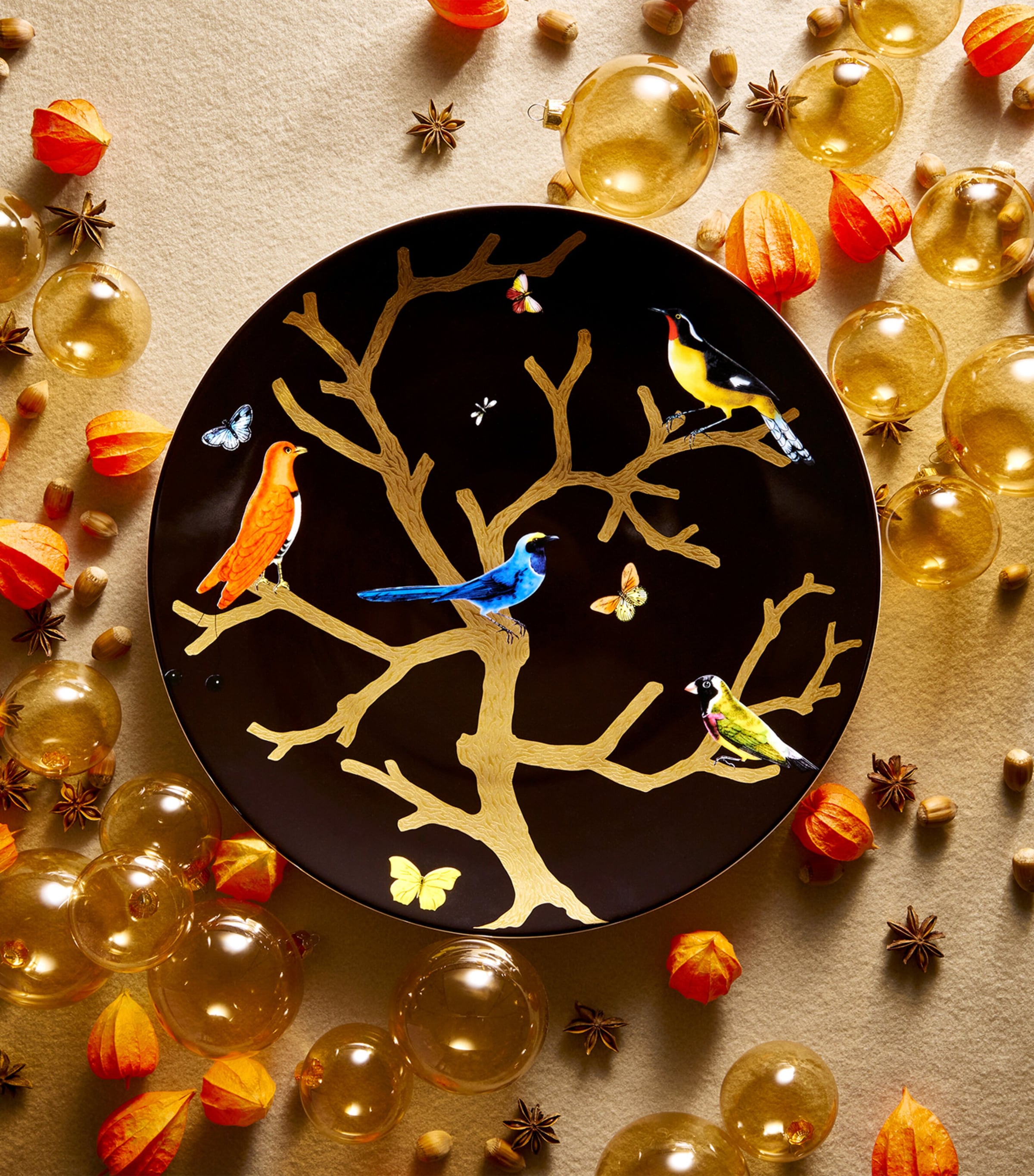 Bernardaud dinner plate with bird design, 36cm diameter - British product