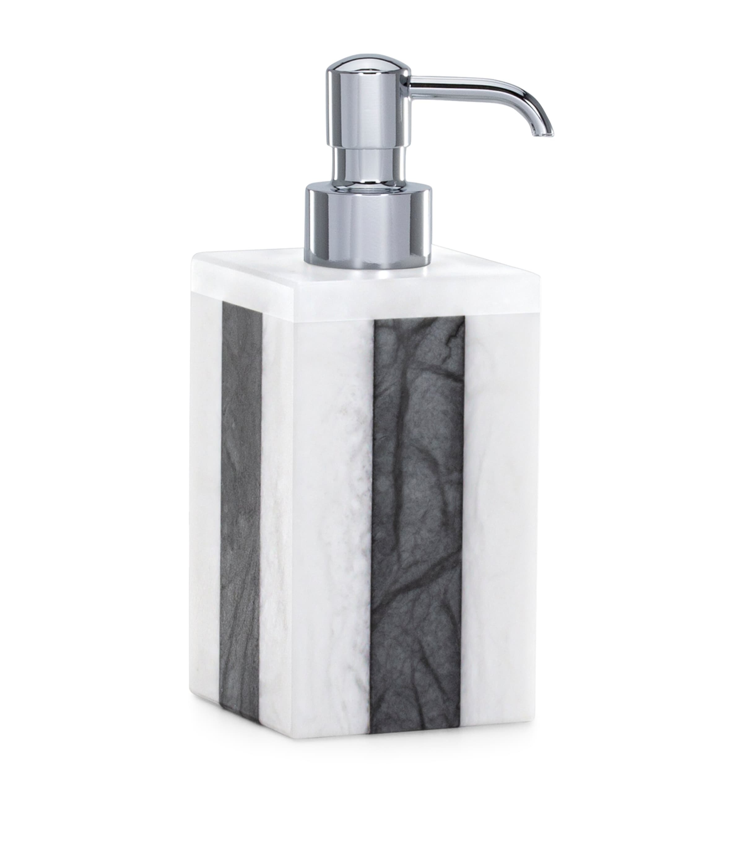 Labrazel alabaster soap dispenser with monochrome striped design, UK version
