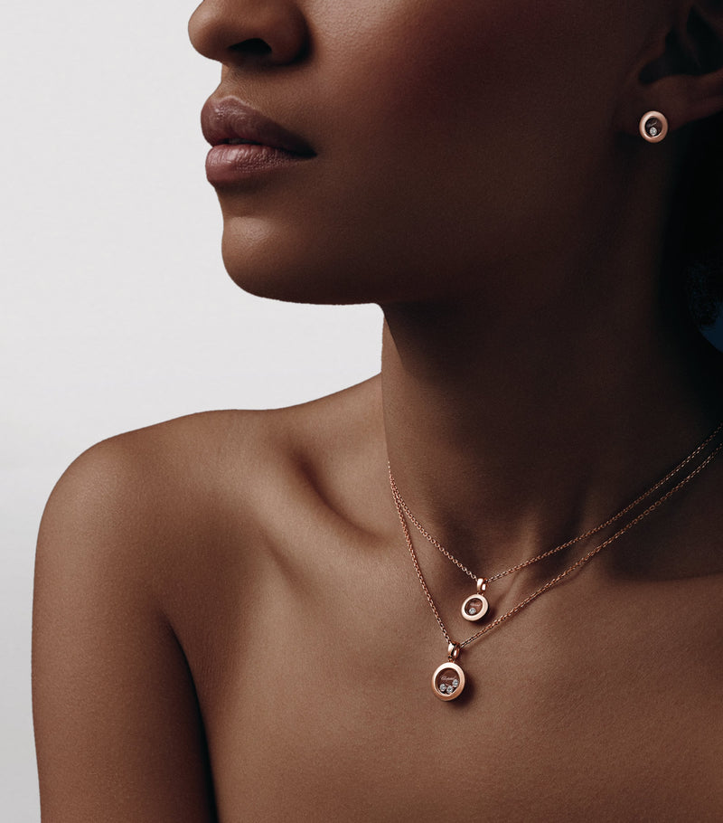 Chopard rose gold diamond pendant (British brand)