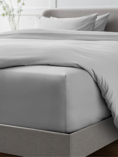 Collection Luxe Drap-housse Plat Coton Égyptien 400 fils Gris Argenté Extra Profond Next - Acheter en ligne chez McGrocer