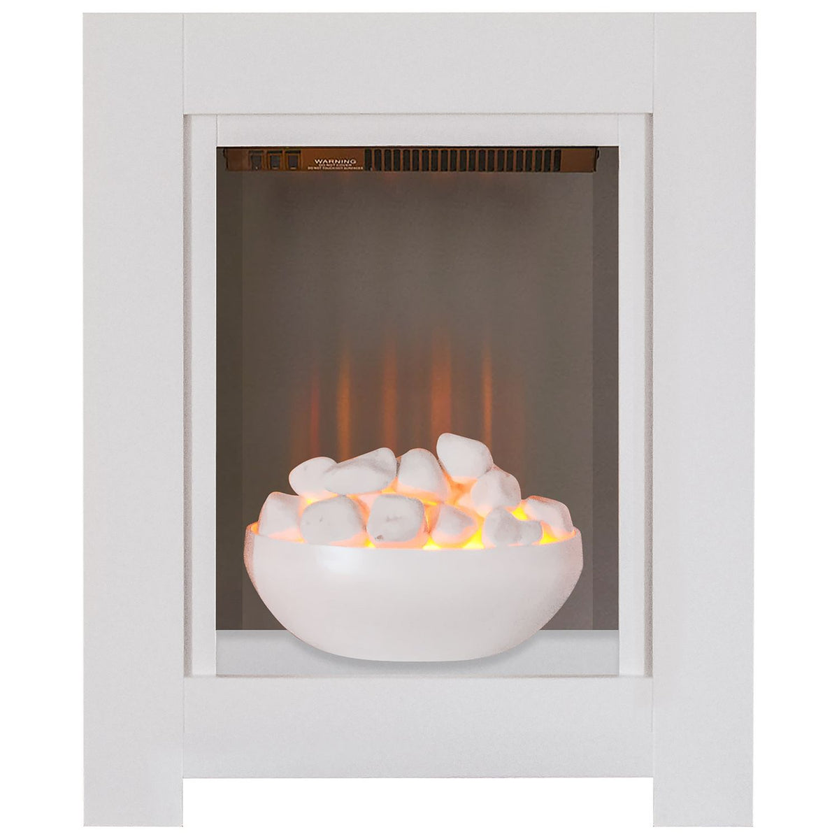 Adam Monet electric fire suite white freestanding (British brand)