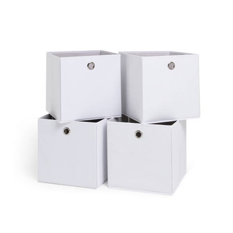 Argos Home off-white square storage boxes set of 4, UK version