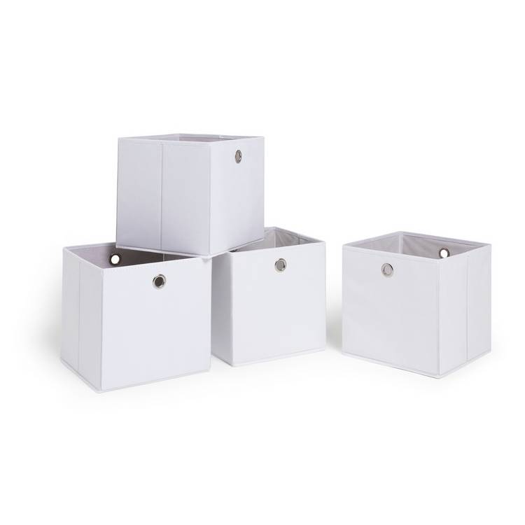 Argos Home off-white square storage boxes set of 4, UK version