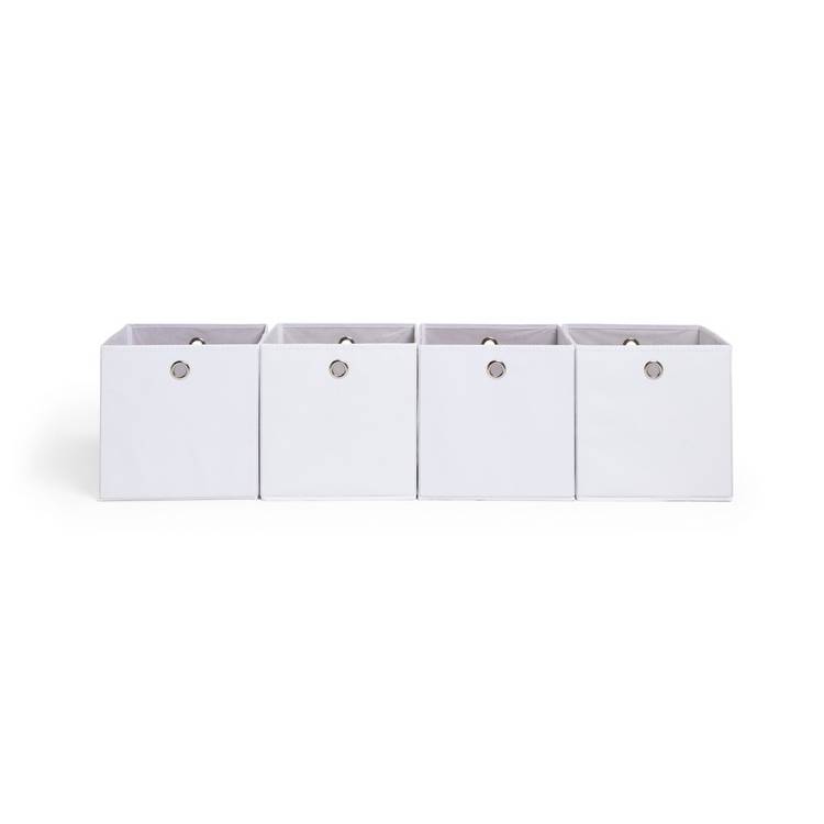 Argos Home off-white square storage boxes set of 4, UK version