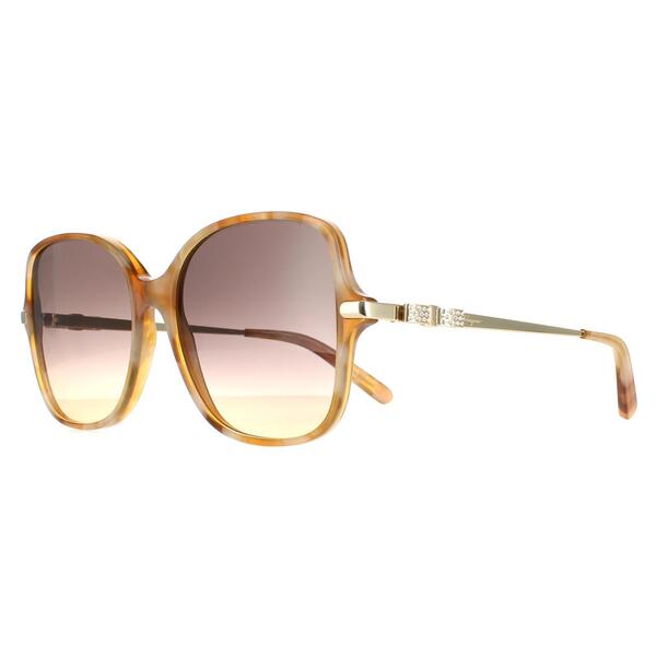 Salvatore Ferragamo women's brown gradient sunglasses (British brand)