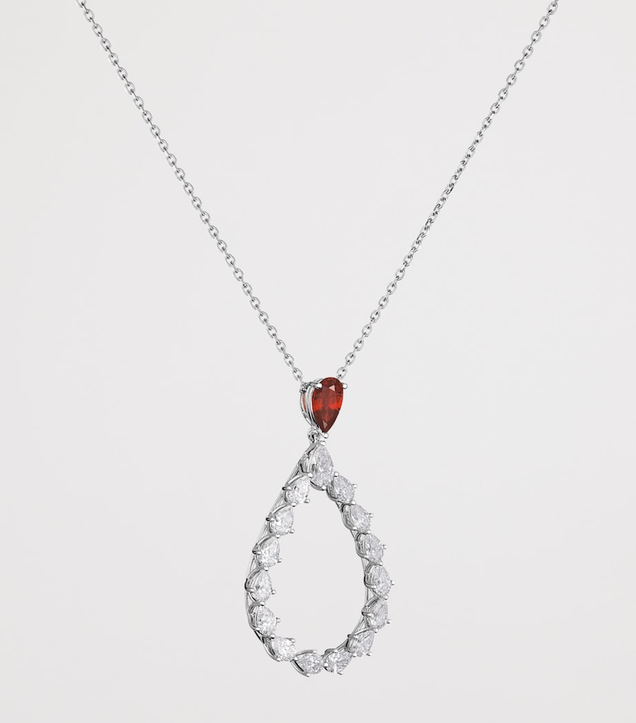 Chopard L'Heure du Diamant necklace white gold diamonds ruby - British product