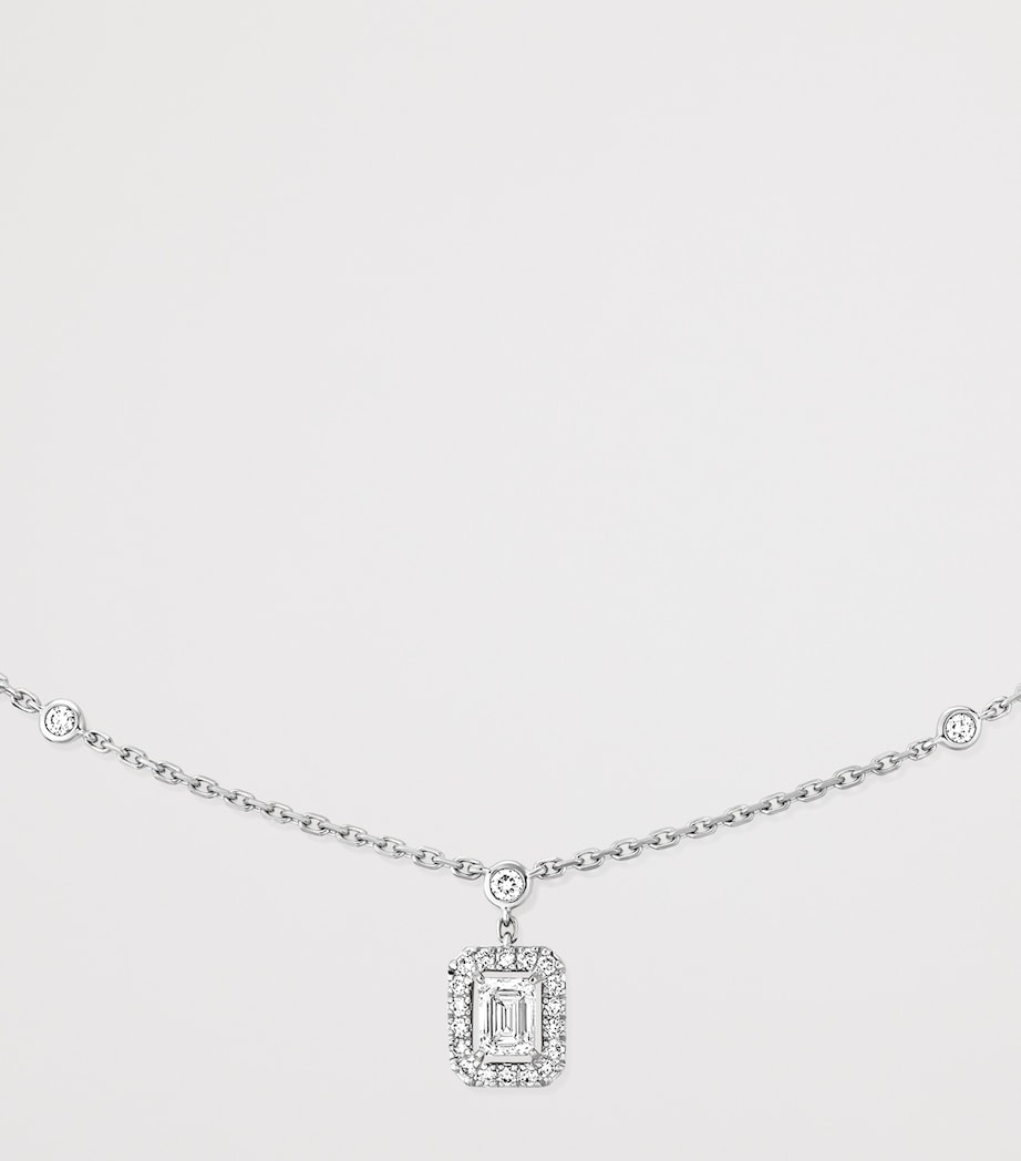 Messika My Twin trilogy white gold diamond necklace 0.76ct, imported from the UK