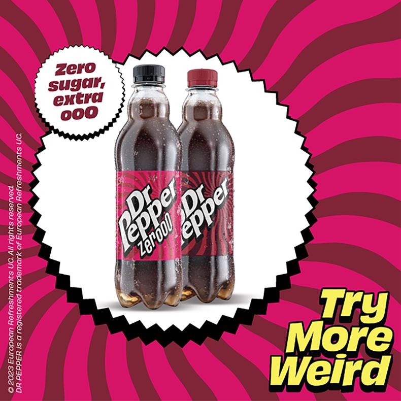 Dr Pepper fruit flavoured soft drink 500ml - British product