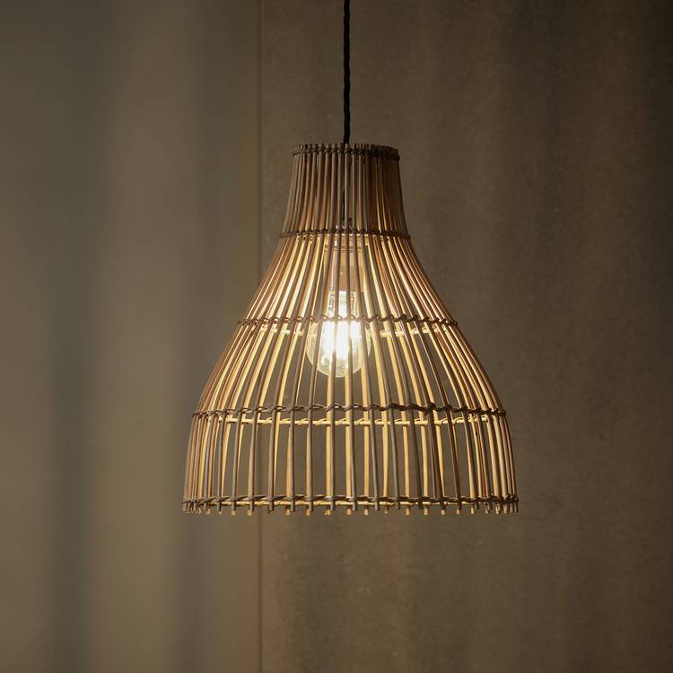 Habitat Camillo natural bamboo midi lampshade 30cm, imported from the UK