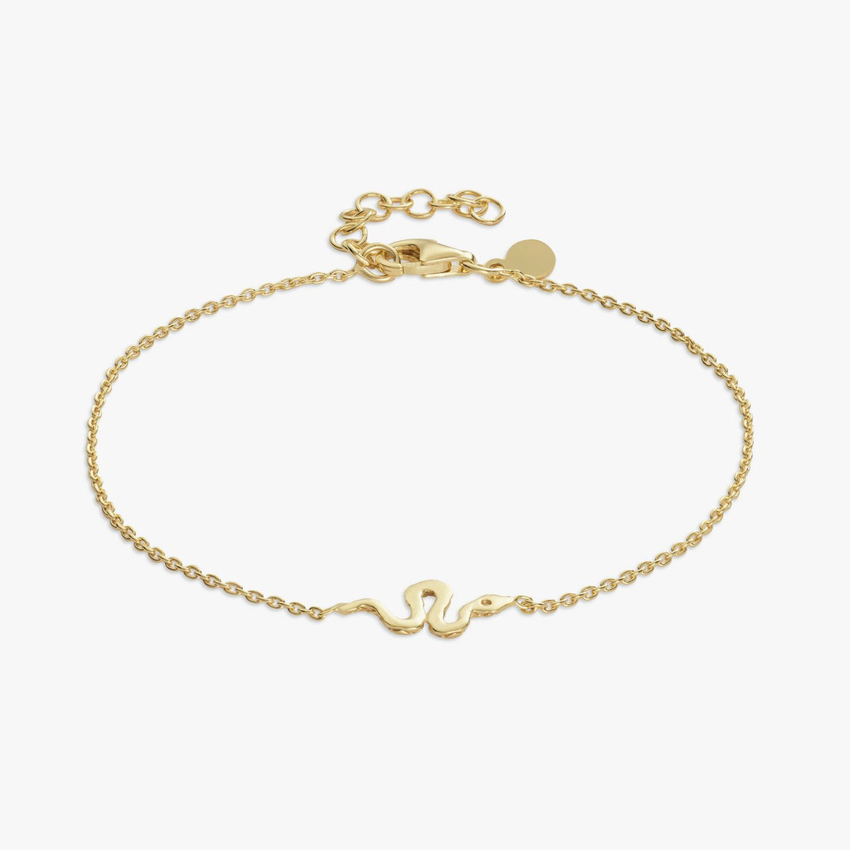 Revere 9ct gold plated silver snake bracelet 20cm (British brand)