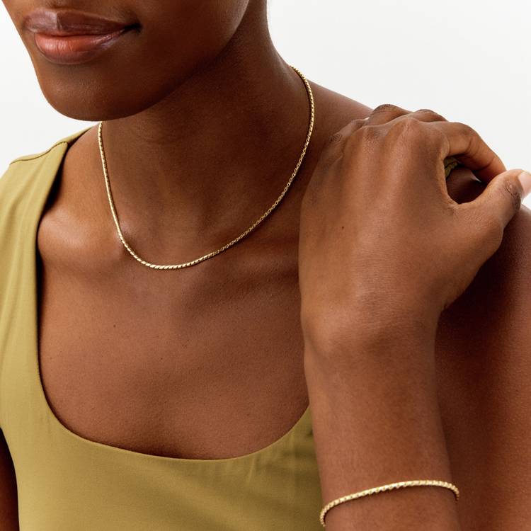 Revere 9ct gold plated sterling silver round curb bracelet - British product