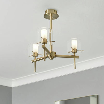 Argos Forum Spa Gene Cylinder Brass 3 LED Ceiling Light Gold- Buy online at McGrocer
