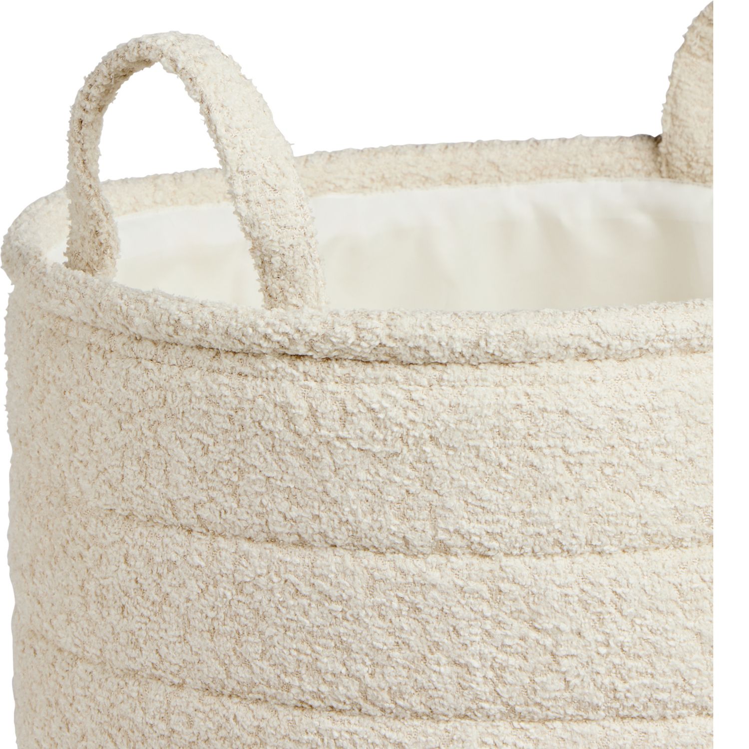 Argos Home boucle laundry basket 80L cream, imported from the UK